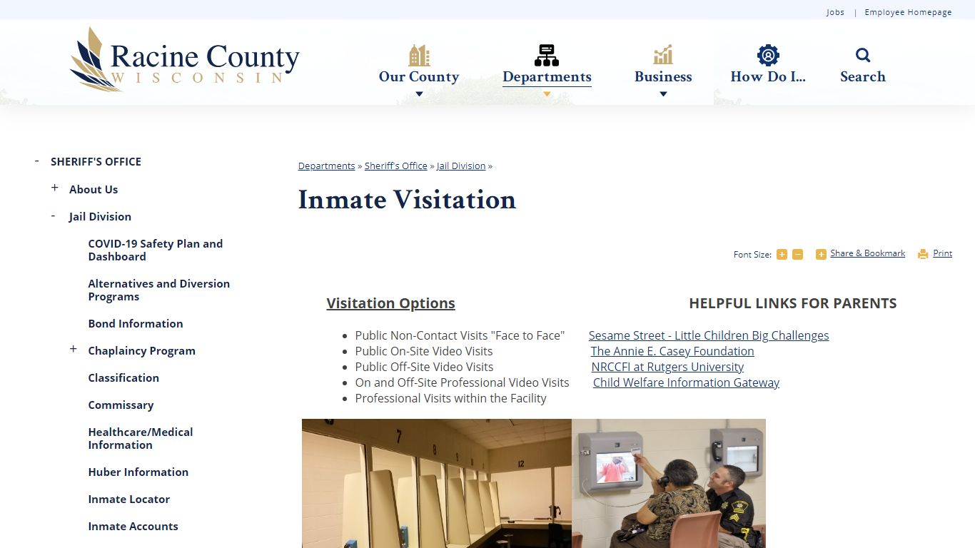 Inmate Visitation | Racine County, WI